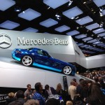 la sls de profil sur le stand mercedes