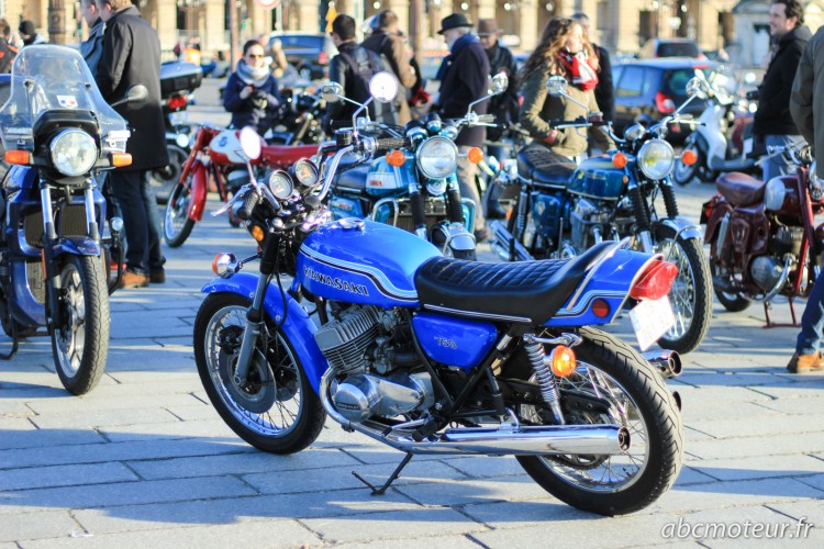 Kawasaki 750 Traversee Paris hivernale 2015