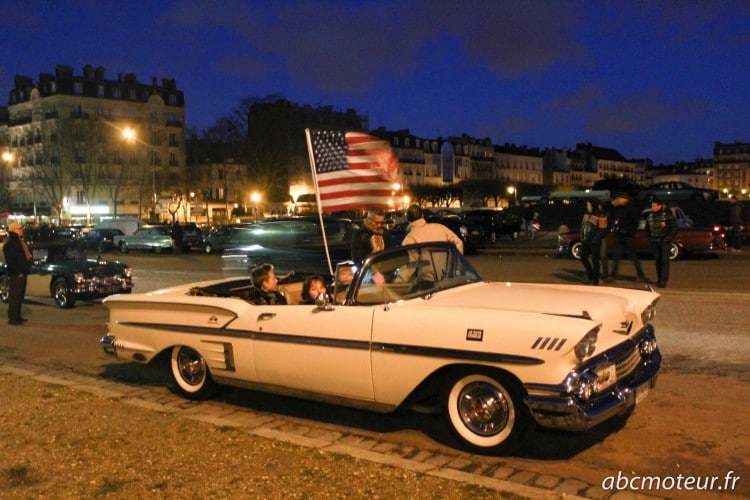 cabriolet Cadillac Traversee Paris hivernale 2015